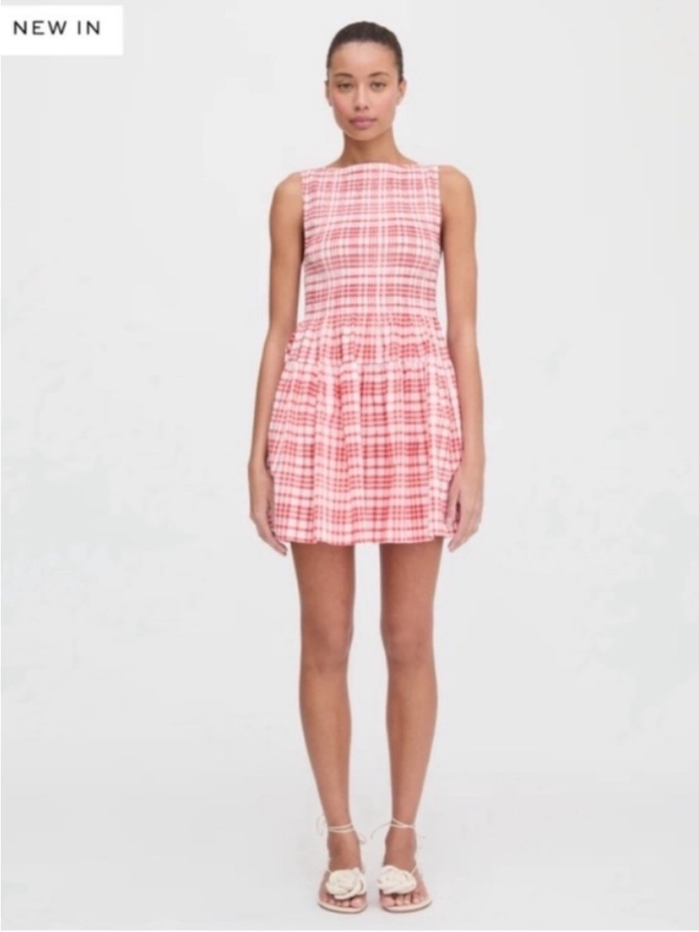 NEW Hill House Cosima Mini nap dress. Watercolor Gingham - Cherry. S. NWT - Picture 3 of 7